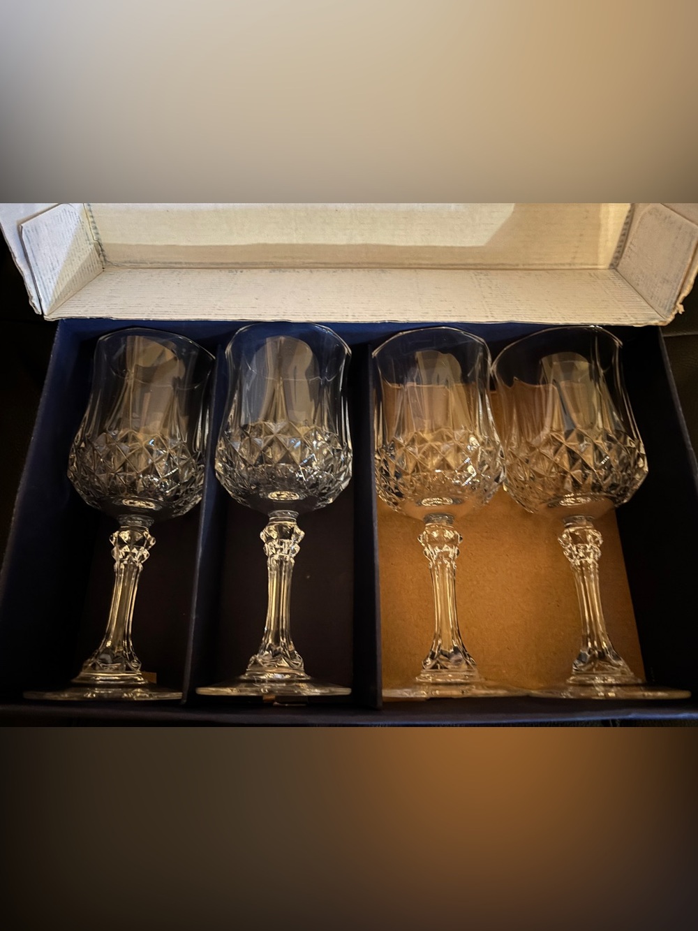 Set of 4 France Cristal D'Arques Longchamp 7oz Crystal Wine Glass
